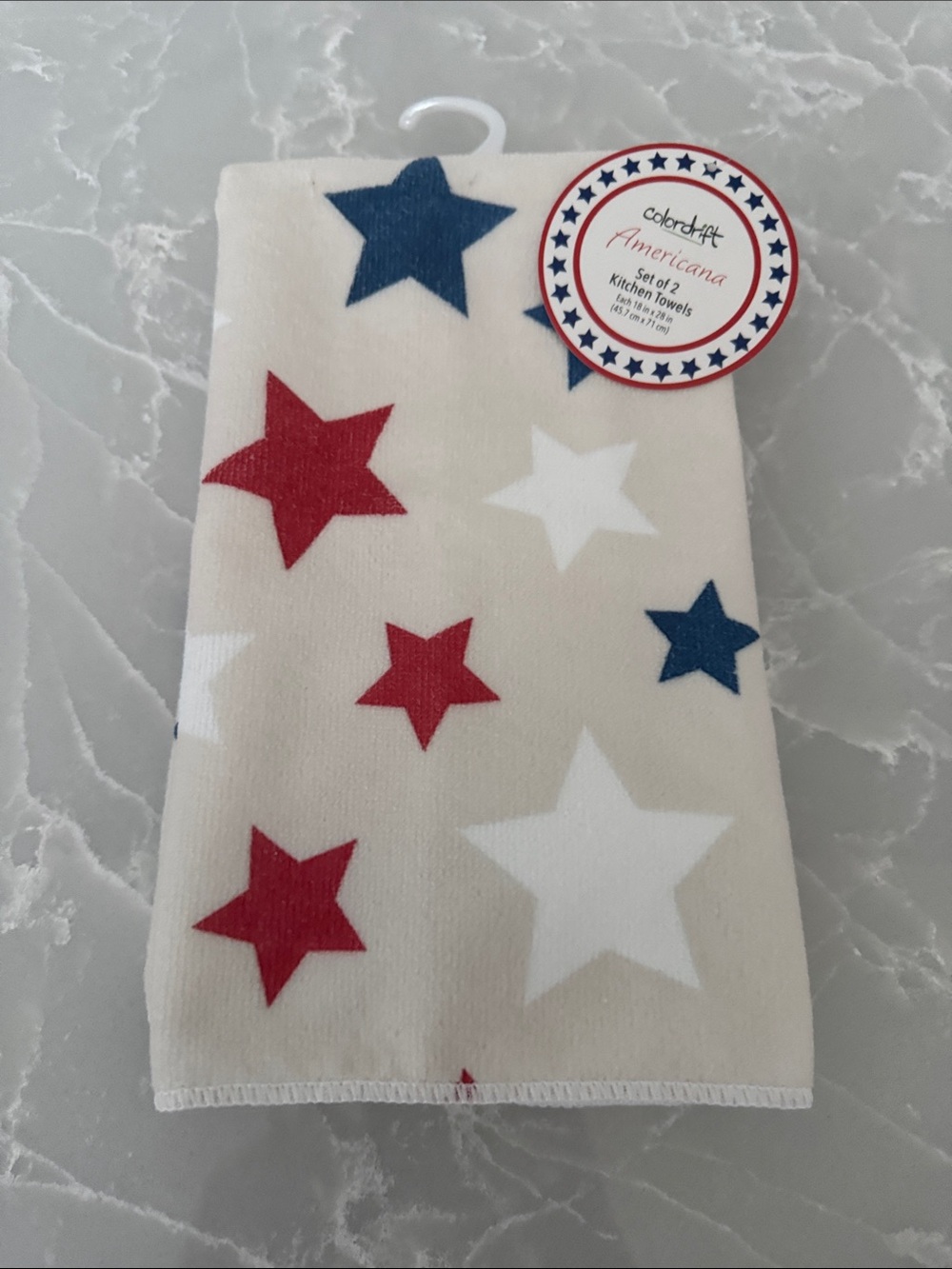 Americana Star Kitchen Towel - Red, White & Blue (2 pack)